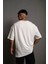 Erkek 24/1 Düz Oversize T-Shirt - Beyaz 1