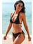Kadın Siyah Belden, Boyundan Bağlamalı ve Ayarlanabilir Külotlu Üçgen Bikini Mayo Takımı 3