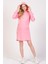 Hamile Hoodie Elbise Pembe 4