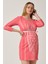 Hamile Desenli Mini Elbise Pembe 3