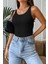Kadın Siyah Kolsuz Kalın Askılı Uzun Crop Top Bluz & Atlet 4