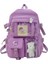 Popüler Pembe Mor Renkli Kızlar Lise Öğrenci Sırt Çantası Çantalar Renk: Lavanta (Yurt Dışından) 1