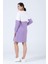 Hamile Blok Renk Sweat Elbise Lila 4