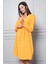 Hamile Önden Düğmeli ve Bağcıklı Uzun Kollu Viskon Elbise Mango 1
