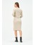 Hamile Midi Boy Emzirme Detaylı Triko Elbise Bej 5