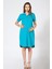 Hamile Önden Düğmeli Elbise Turkuaz 1