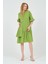 Hamile Önden Düğmeli Fırfır Detaylı Fakir Kol Midi Boy Elbise Yeşil 3