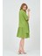 Hamile Önden Düğmeli Fırfır Detaylı Fakir Kol Midi Boy Elbise Yeşil 5