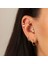14 Ayar Altın Damla Taşlı Kalp Sallantılı Minimal Tragus Piercing 2