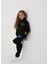 Siyah Logo Detaylı Unisex Çocuk Jogger Pantolon 3