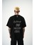 Erkek Fast Nakışlı Oversize T-Shirt Siyah 1