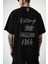 Erkek Fast Nakışlı Oversize T-Shirt Siyah 4