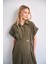 Hamile Midi Boy Elbise Haki Renk Kısa Kollu Günlük ve Özel Gün Kullanımı 1