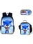 Sonic Ilkokul ve Ortaokul Öğrencileri Çizgi Film Periferik Okul Çantası Üç Parçalı Set (Yurt Dışından) 1