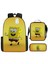 Sünger Bob Kare Pantolon Çocuk Okul Çantası Erkek ve Kadın Öğrenciler Omuz Çantası Anaokulu Sevimli Karikatür Kalem Çantası Crossbody Çanta Üç Set (Yurt Dışından) 1