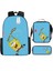 Sünger Bob Kare Pantolon Çocuk Okul Çantası Erkek ve Kadın Öğrenciler Omuz Çantası Anaokulu Sevimli Karikatür Kalem Çantası Crossbody Çanta Üç Set (Yurt Dışından) 1