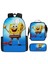 Sünger Bob Kare Pantolon Çocuk Okul Çantası Erkek ve Kadın Öğrenciler Omuz Çantası Anaokulu Sevimli Karikatür Kalem Çantası Crossbody Çanta Üç Set (Yurt Dışından) 1