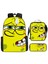 Sünger Bob Kare Pantolon Çocuk Okul Çantası Erkek ve Kadın Öğrenciler Omuz Çantası Anaokulu Sevimli Karikatür Kalem Çantası Crossbody Çanta Üç Set (Yurt Dışından) 1