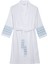 Derin Beyaz Açık Aqua Unisex Bornoz 1