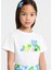 Beyaz Baskılı Kısa Kollu Kız Çocuk T-Shirt 5