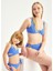 Claire Mavi Cut Out Detaylı Havlu Dokulu Kız Çocuk Bikini Takımı 5