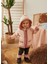 Pembe Peluş Organik Pamuk Kapüşonlu Bebek Hırka 3