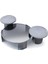 Joy Gri Cam Tabla Özel Patine Cilalı Metal Ayaklı Orta Sehpa 1