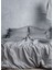 Boras Antrasit ‘h’ Monogram Jakarlı Organik Pamuk Saten Battal Boy Çift Kişilik Nevresim Takımı 240X220 cm 2