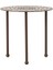 Motif Detaylı Yuvarlak Metal Kahverengi Yan Sehpa 1