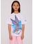 Beyaz Baskılı Kısa Kollu Kız Çocuk T-Shirt 3