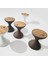 Bells Java Kahverengi Teak Tablalı Alüminyum Yan Sehpa 40 x 50 cm 2