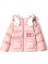 Pembe Kapüşonlu Logolu Kız Çocuk Mont 1