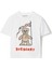 Cedar Thomas Bear Baskılı Beyaz Pamuklu Kısa Kollu Unisex Çocuk T-Shirt 1