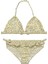 Sarı Desenli Coton Kız Çocuk Bikini Takımı 1