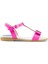 Neon Pembe Deri Kız Çocuk Sandalet 1