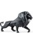 Lion Mat Siyah Porselen Heykel 1
