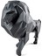 Lion Mat Siyah Porselen Heykel 2