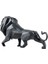 Lion Mat Siyah Porselen Heykel 3