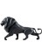 Lion Mat Siyah Porselen Heykel 4