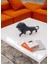 Lion Mat Siyah Porselen Heykel 6