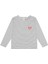 Beyaz Kalp Nakışlı Çizgili Uzun Kollu Kız Çocuk T-Shirt 1