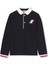 Lacivert Pamuklu Erkek Çocuk Polo Yaka Sweatshirt 1