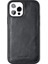 iPhone 15 Logo Detaylı Antrasit Deri Kılıf 1