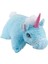 Unicorn Katlanır Mavi Peluş Yastık 1
