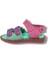 Şirinbebe 1612-20 Çiçekli 3 Bant Kız Çocuk Sandalet Yeşil Mor 21-25 3