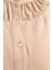 Bej-Büzgü Detaylı Büyük Beden Keten Pantolonlu Takım 5