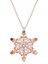 Gümüş Rose Renkli Taşlı Kar Tanesi Kadın Kolye 1