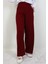 Beli Lastikli Düğmeli Pantolon Bordo 5