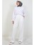 Beli Lastikli Düğmeli Pantolon Beyaz 2