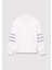 Yarı Fermuarlı Çizgili Beyaz SWEATSHIRT7S10065-70057 3